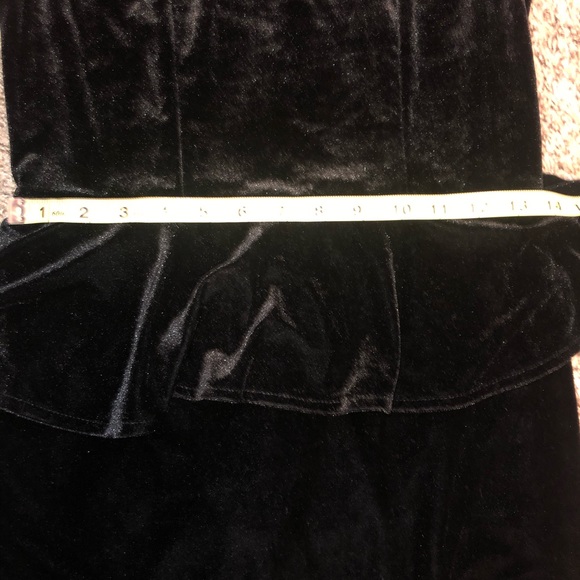 Guess Black Dress - Velvet Peplum Mesh Back Chic - Picture 9 of 11